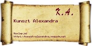 Kunszt Alexandra névjegykártya