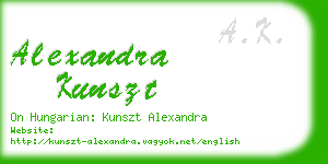 alexandra kunszt business card